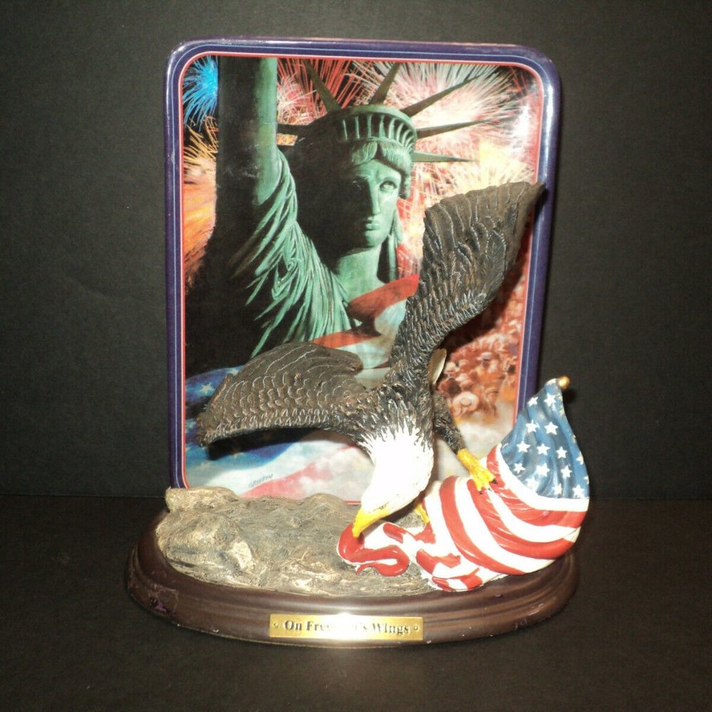 Bradford Exchange Plate On Freedom's Wings w/ Eagle and American Flag 2001